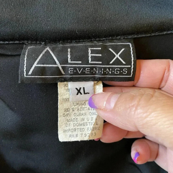 VTG Alex Evenings Lady XL BlackVelvet Cardigan Whimsigoth Witchy Grunge Hallowen - Picture 4 of 9